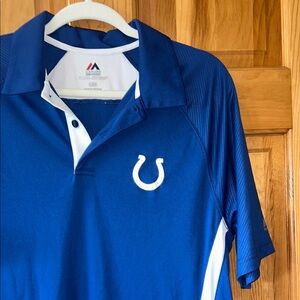 Majestic Blue and White Colts Polo Shirt